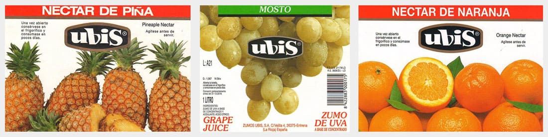 Zumos Ubis - Carrusel de etiquetas